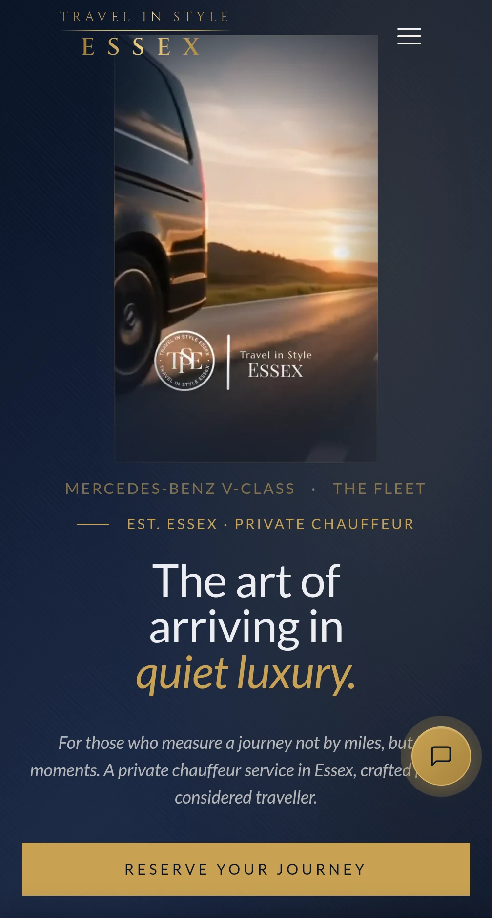 Travel in Style Essex — luxury chauffeur website