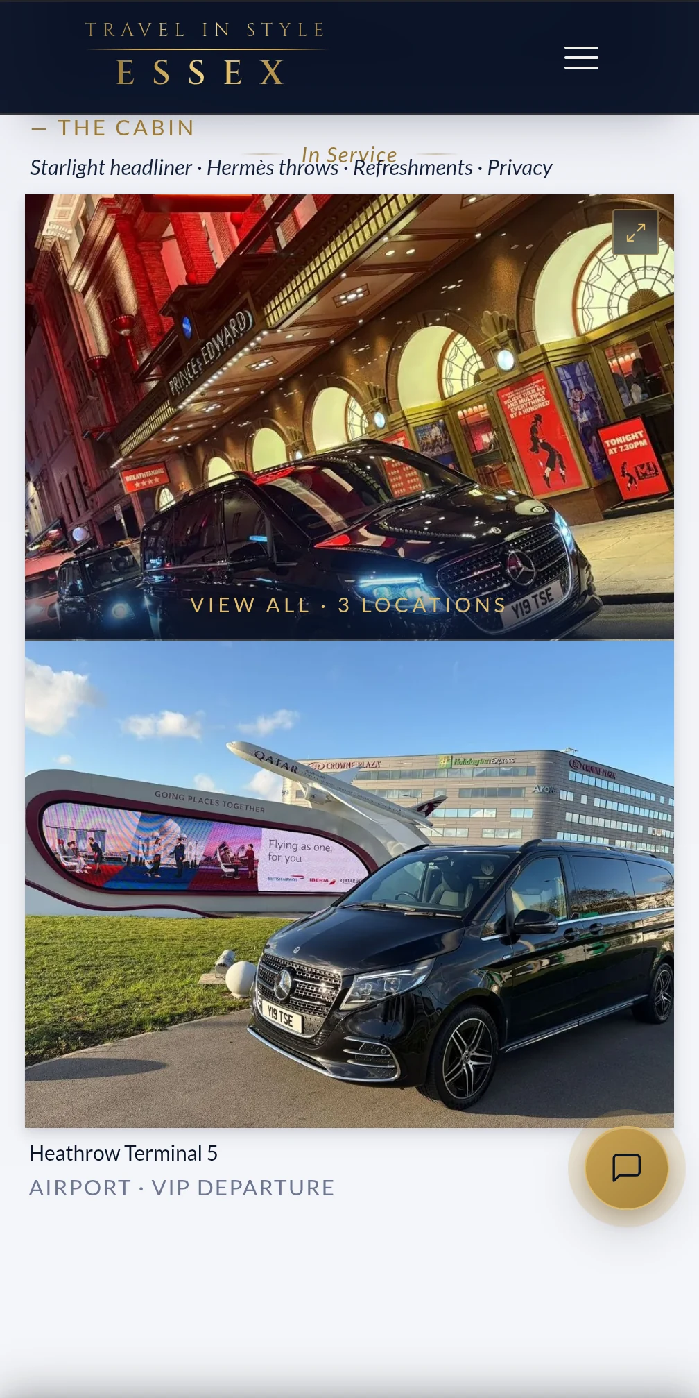 In-service gallery — V-Class at the Prince Edward Theatre and Heathrow